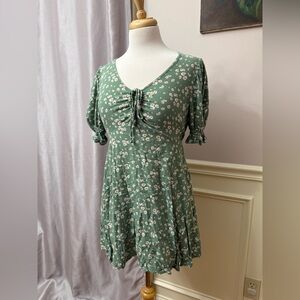 Wild Fable Green Floral Mini Dress